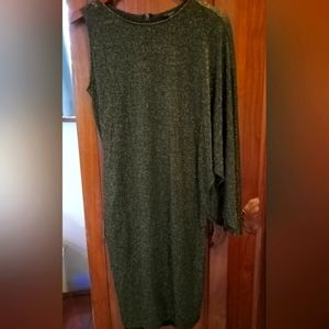 Ted Baker Monyca Shimmer Charcoal Metallic One Sleeve Dress 4